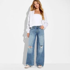 Women's Low-Rise Baggy Jeans - Wild Fable Dark Wash 6 New